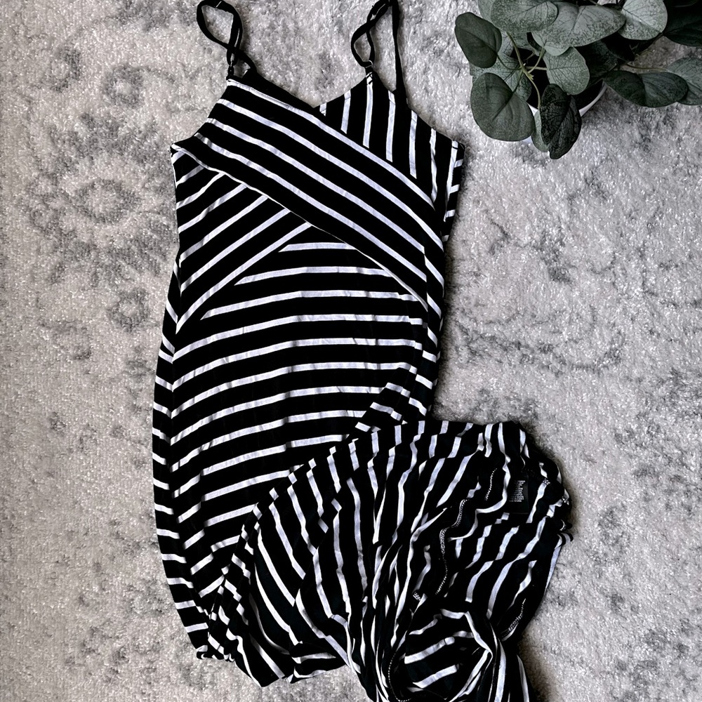 Mossimo Black+White Striped Maxi Dress XS